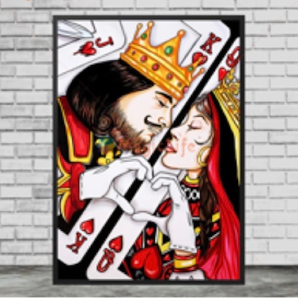 King And Queen Playing Card Wall Picture - Picture 4 of 5